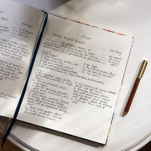 Linen Bound Heirloom Recipe Book Journal