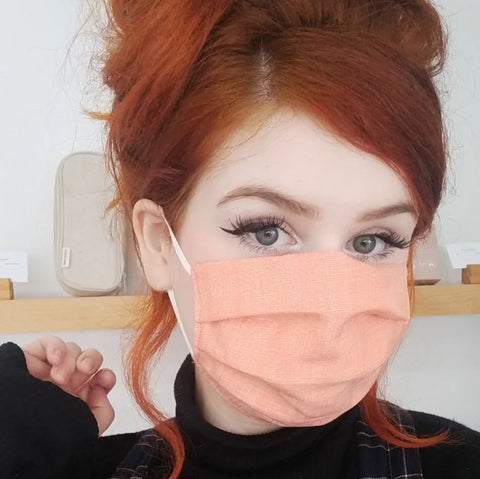 Double Layer Pleated Fabric Face Mask with Filter Pocket