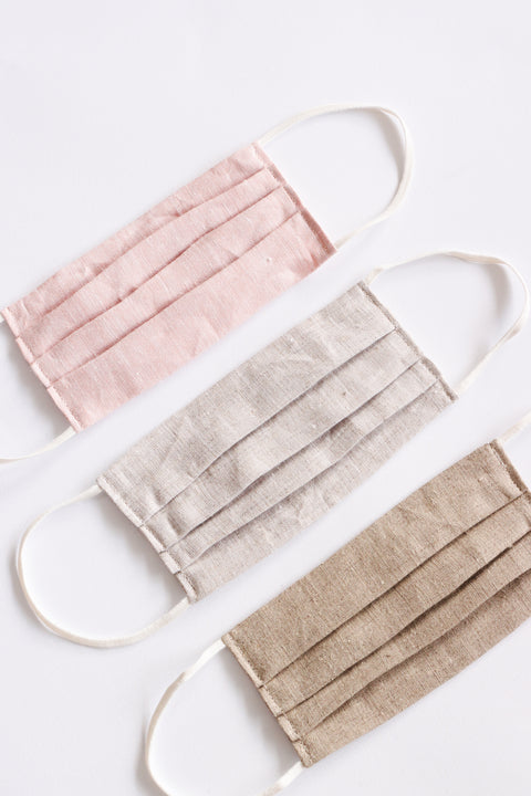 Double Layer Pleated Fabric Face Mask with Filter Pocket