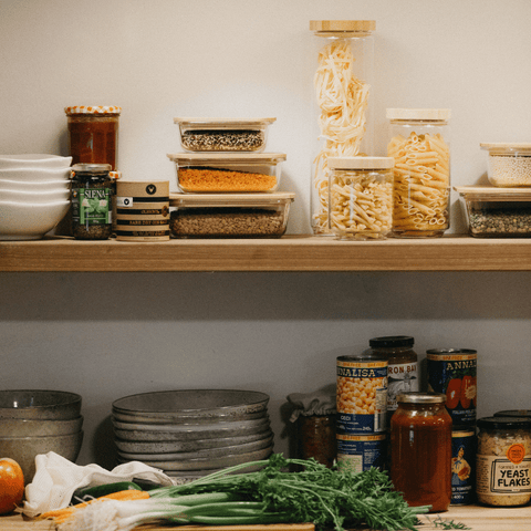 Glass & Bamboo Lennox Pantry Jars - Set of Three