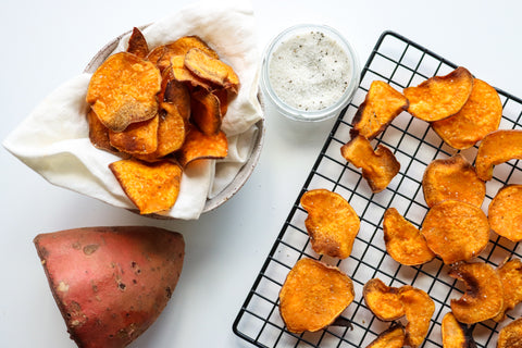 Oven Baked Kūmara Crisps