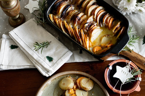 Vegan root vegetable gratin - creamy potato goodness!