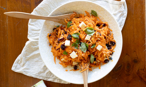 Vegan Sesame Dressing Carrot & Feta Salad