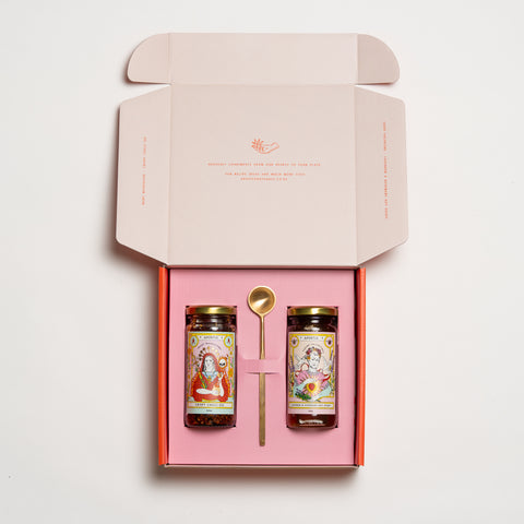 Chilli Oil, Hot Honey & Spoon Gift Pack