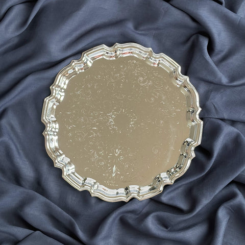 Linnea Round Silver Tray