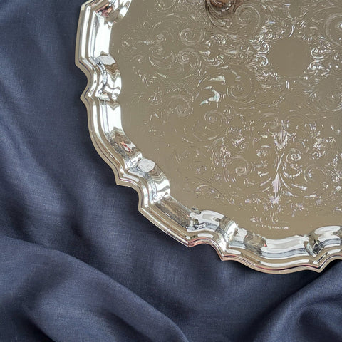 Linnea Round Silver Tray