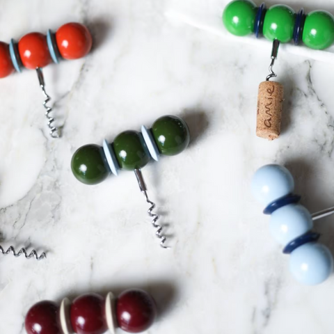 Khaki Green & Pale Denim Bobbon Corkscrew