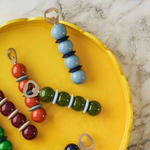 Khaki Green & Pale Denim Bobbon Bottle Opener