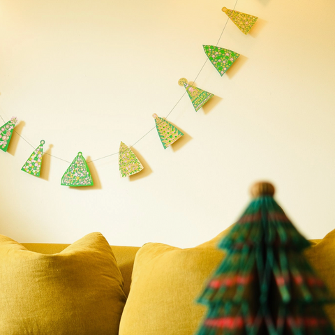 Midcentury Trees Sewn Garland