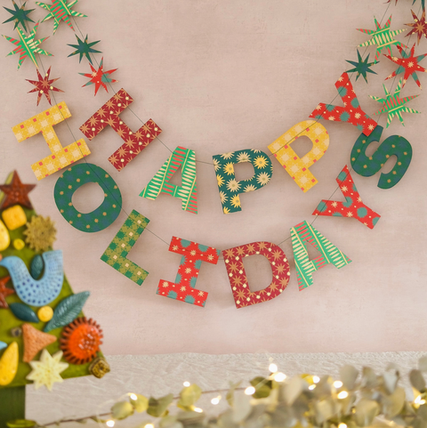 Happy Holidays Sewn Garland