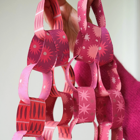 Pink & Red Paper Chain Kit