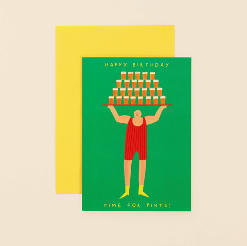Pint Time Birthday Card